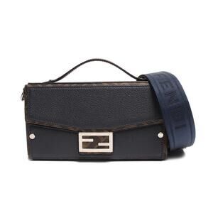 Fendi Crossbody Shoulder Bag FF Logo Baguette Soft Trunk